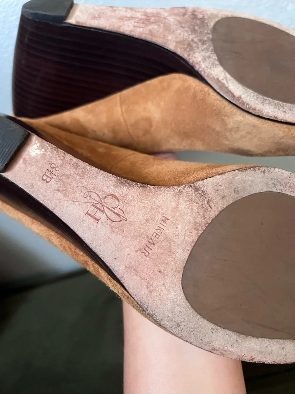 Cole Haan x Nike air Cognac Suede Wedge Pumps
